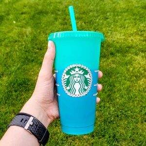 Starbucks Color Changing Cups - Blinged Out! Teal